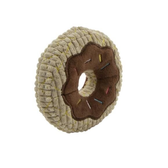 Donut Squeaky Plush Chew Guard Dog Toy, Small - Picture 1 of 16
